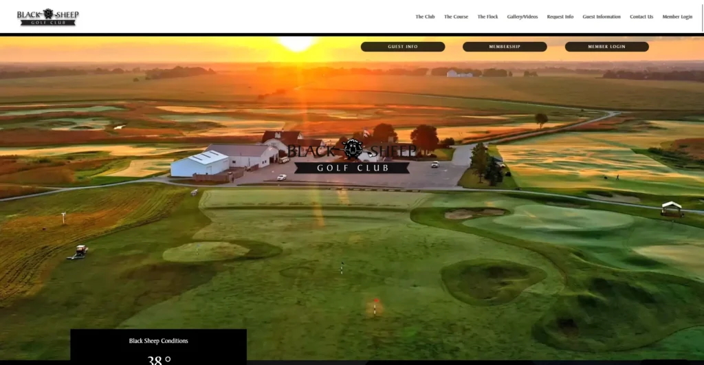 Black Sheep Golf Course Website Screen Shot